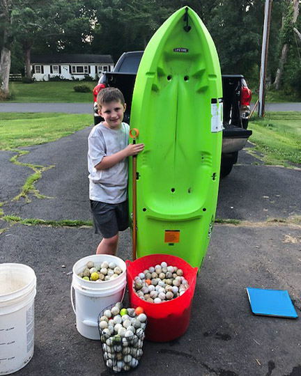 Golf balls, play golf, business owner, child entrepreneur